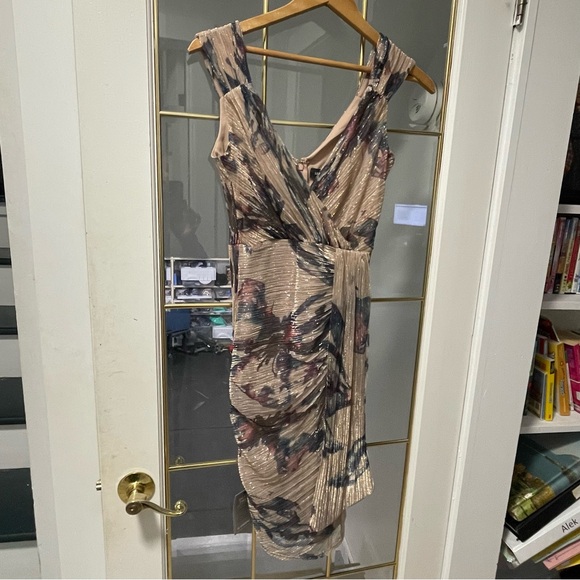 Le Chateau Purple and Cream Midi Dress extra small - Picture 2 of 13